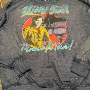 Piano Man Graphic Women's Sweatshirt - Blue